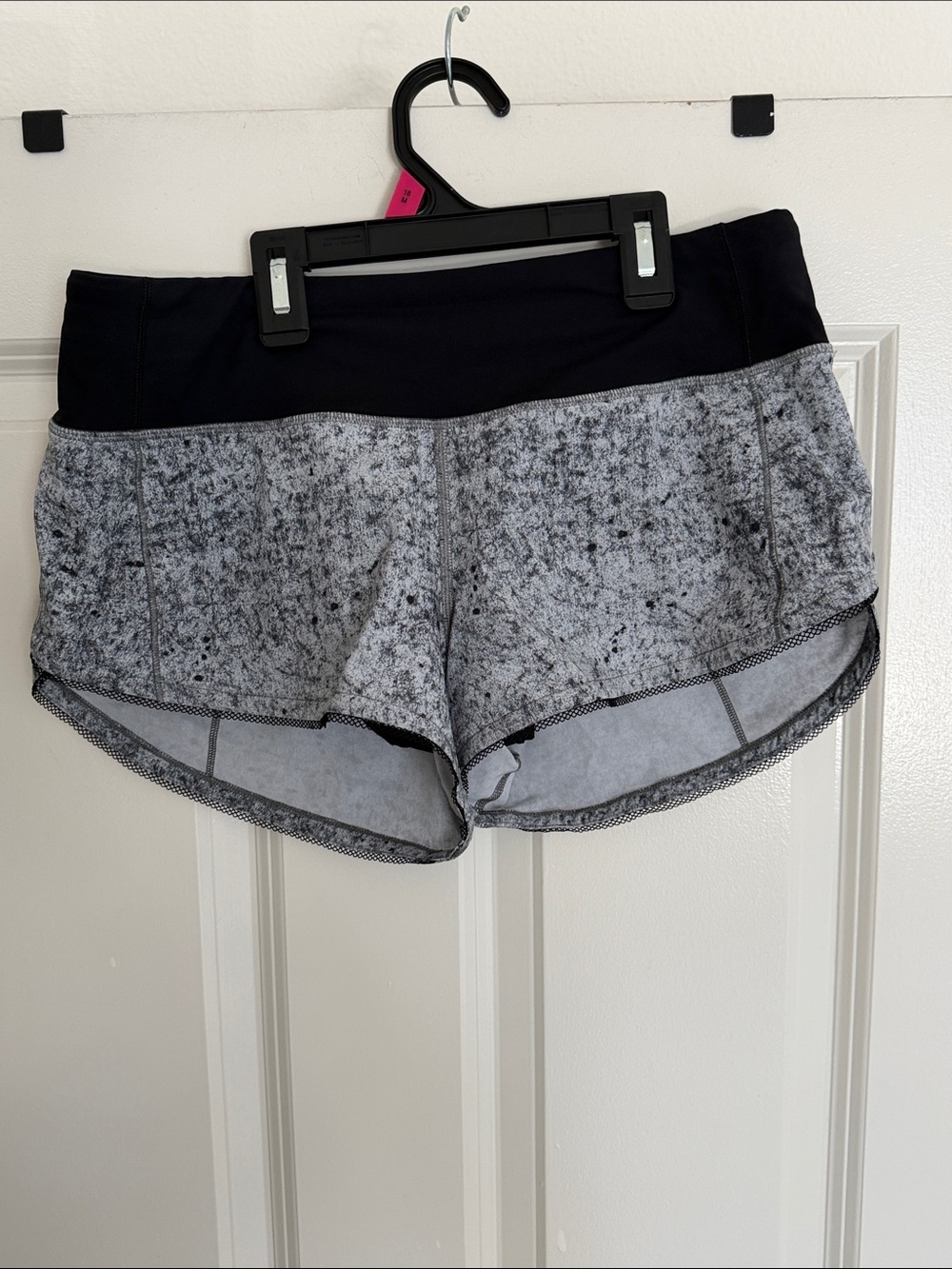 lululemon athletica Gray Marbled Athletic Shorts with Black Waistband
